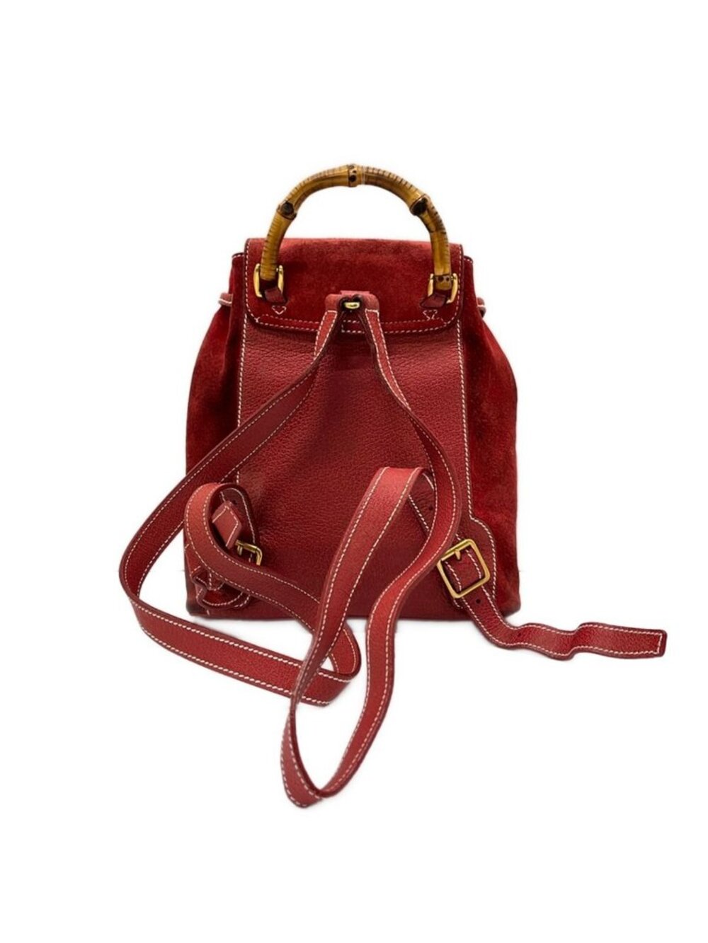 Gucci Backpack Bamboo Red Leather - Picture 3 of 10